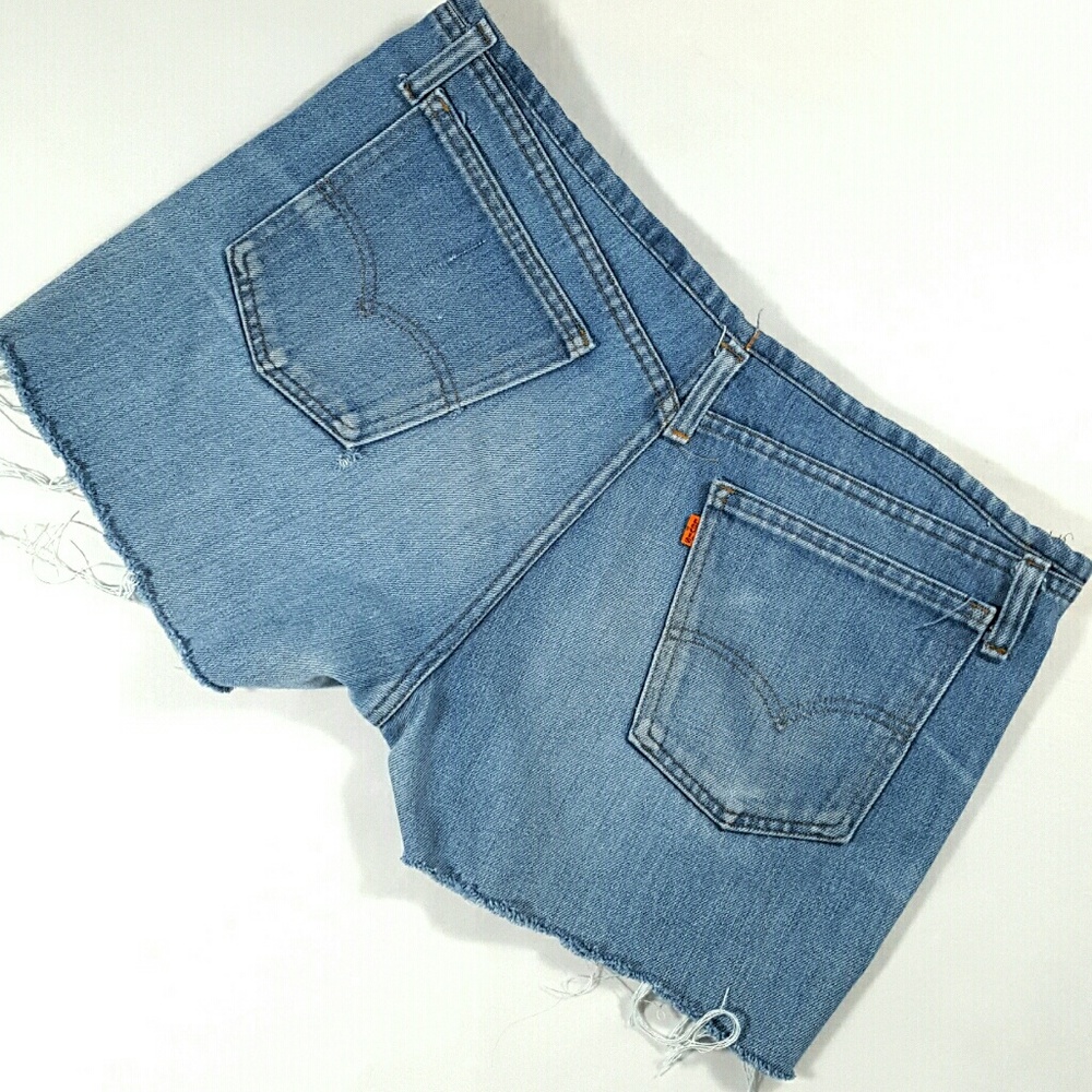 VINTAGE ORANGE TAB LEVIS Redone Denim Shorts
